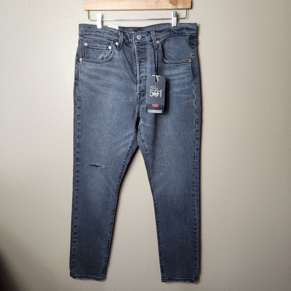 Levis Wmns Premium Black 501S Button Fly High Rise Skinny Jeans-Size 32x30 (NWT) - Picture 2 of 11